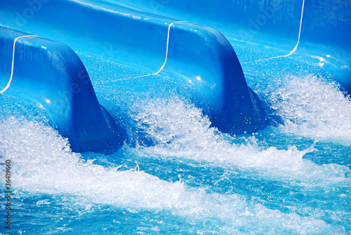Blue waterslide detail