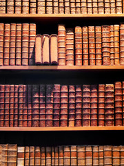 Wandcirkels Bibliotheek Antiquarische boekenkast vol oude werken  © Digitalpress