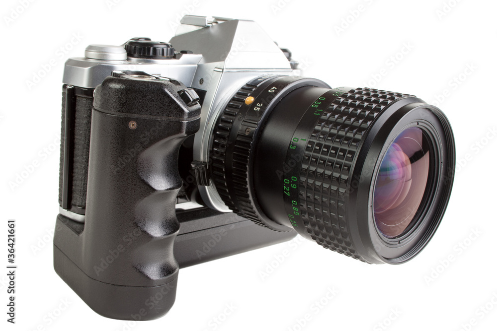 Old 35mm slr camera with motor winder