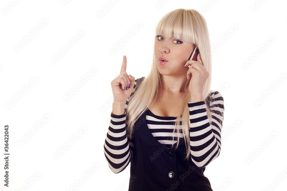 Young woman talking by mobile Young woman talking by mobile