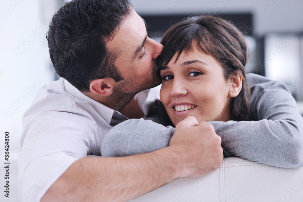 happy young couple relax at home happy young couple relax at home