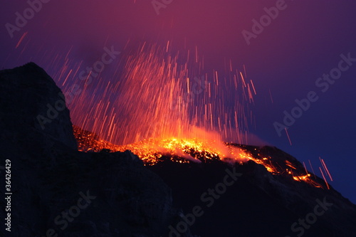 Erupting volcano Etna in Sicily photo