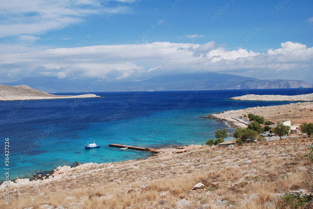 Emborio coastline, Halki island, Greece