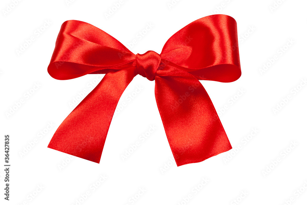 Big red holiday bow isolated on white background Big red holiday bow isolated on white background