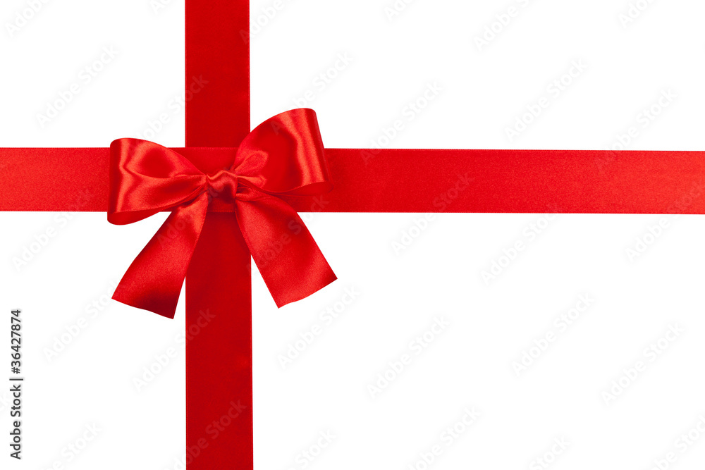 Big red holiday bow isolated on white background Big red holiday bow isolated on white background