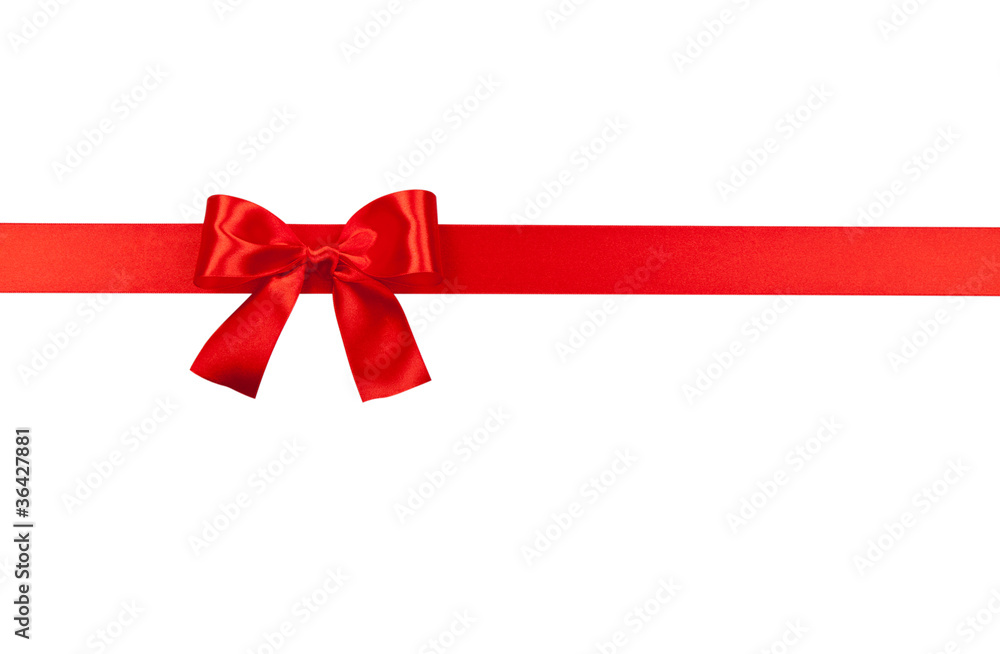 Big red holiday bow isolated on white background Big red holiday bow isolated on white background
