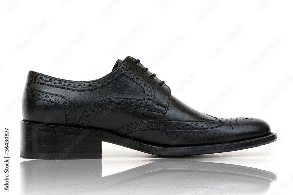 Fashion concept with male shoes on white Fashion concept with male shoes on white