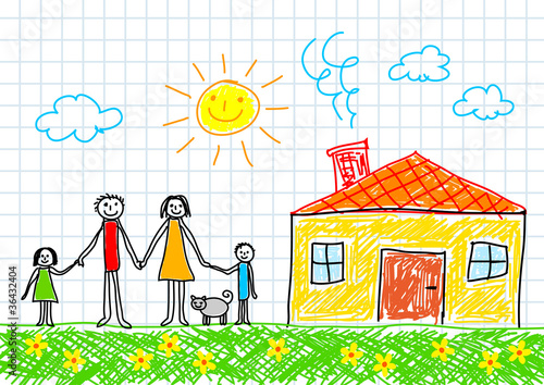 Drawing of family