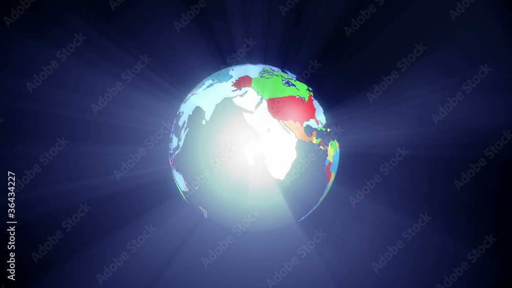 rotating radiant globe with the boundaries of rotating radiant globe with the boundaries of