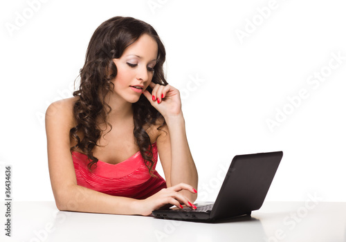 Woman with laptop.