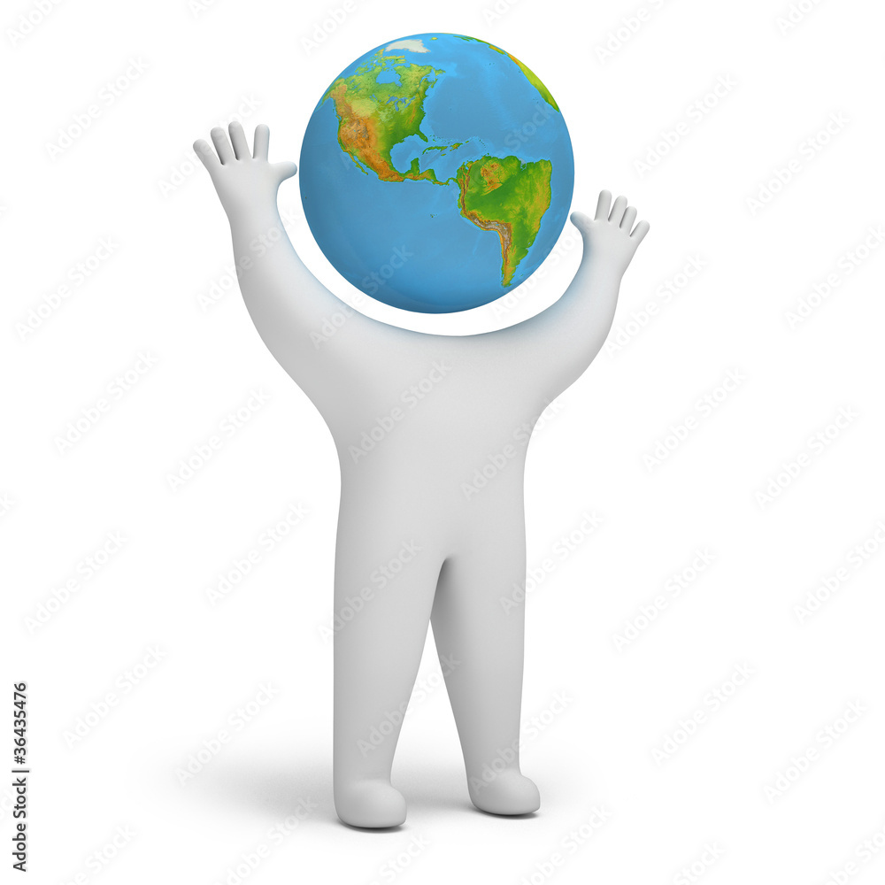 3d render world America 3d render world America