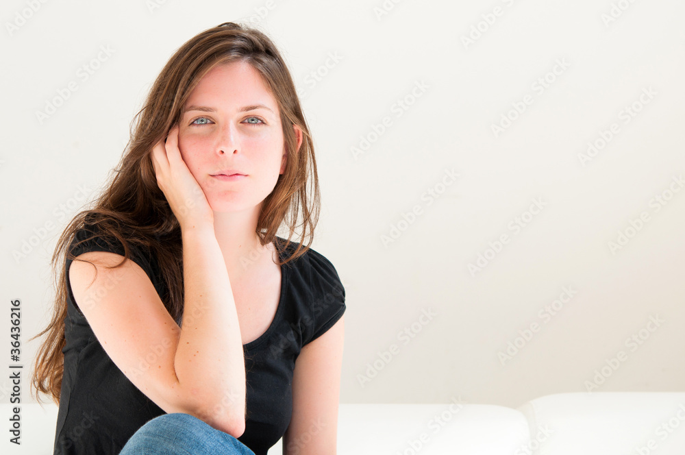 young woman on the couch