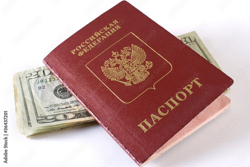 Russian Traveling Passport and money. Russian Traveling Passport and money.