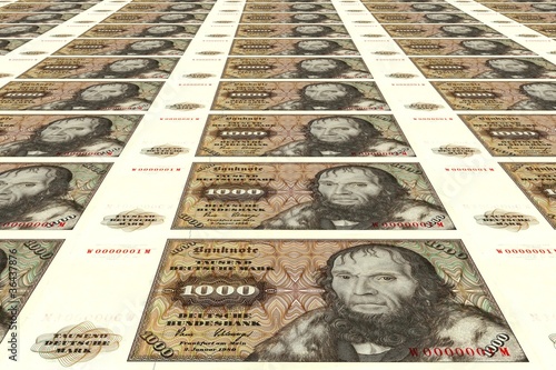 Alte 1000 DM Banknoten photo