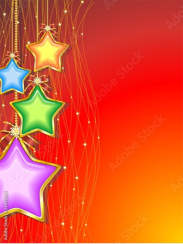 Natale Sfondo di Stelle Colorate-Christmas Stars Background-3