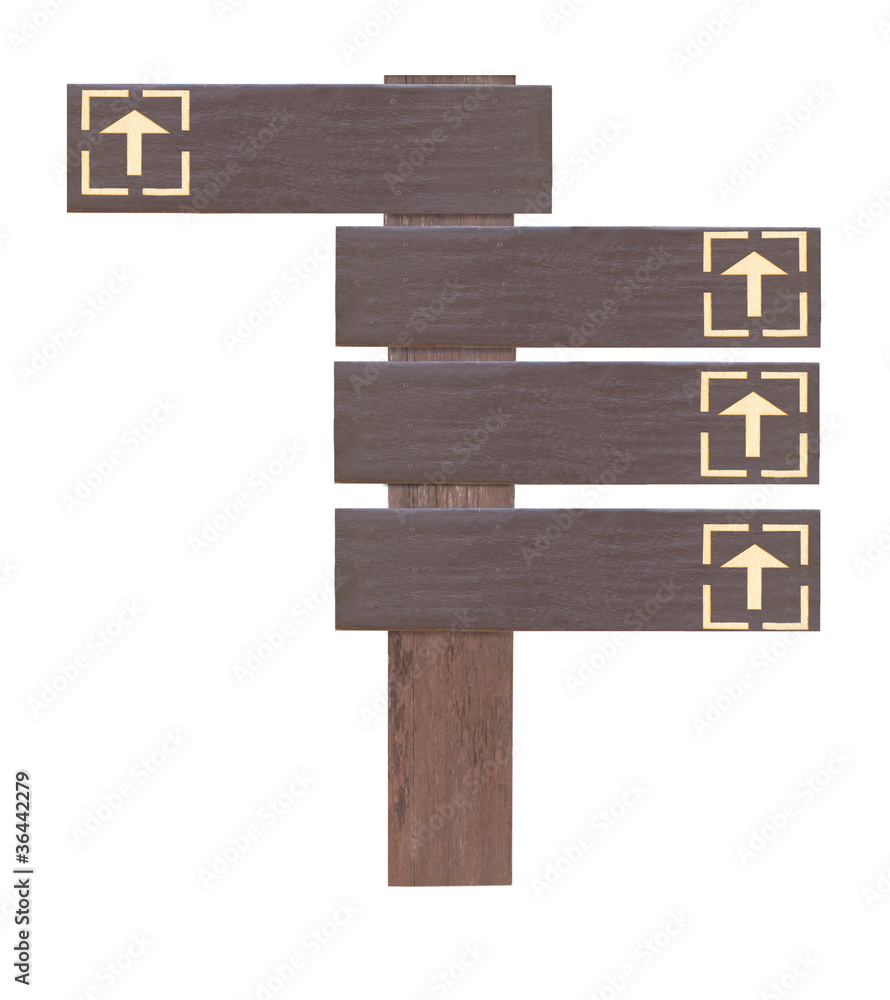 Fototapeta premium wood signs isolated on white.