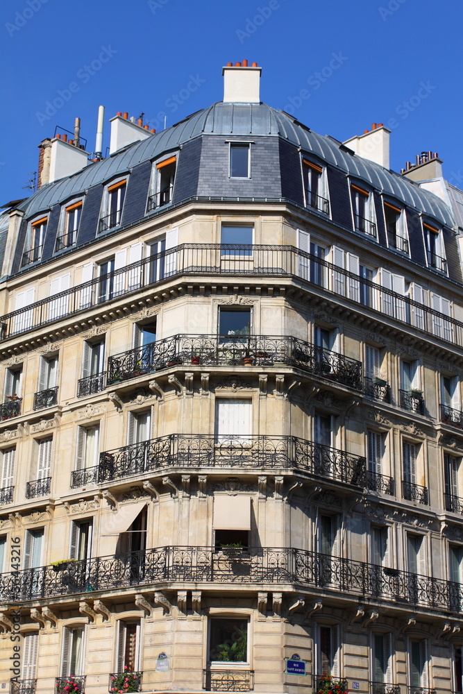 Apartment building with balcony