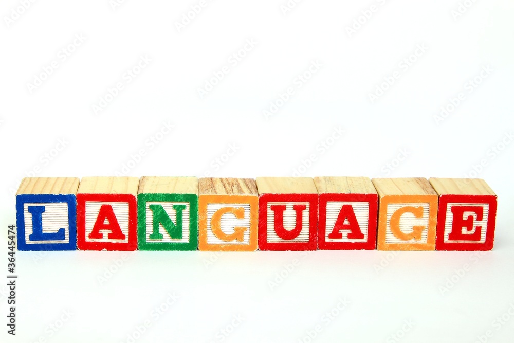 Language in alphabet blocks Language in alphabet blocks