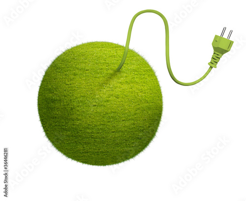Erball aus Gras mit Grünstrom