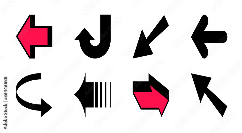 Direction Arrows On White Background