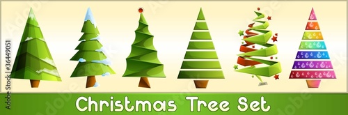 vector Christmas tree set