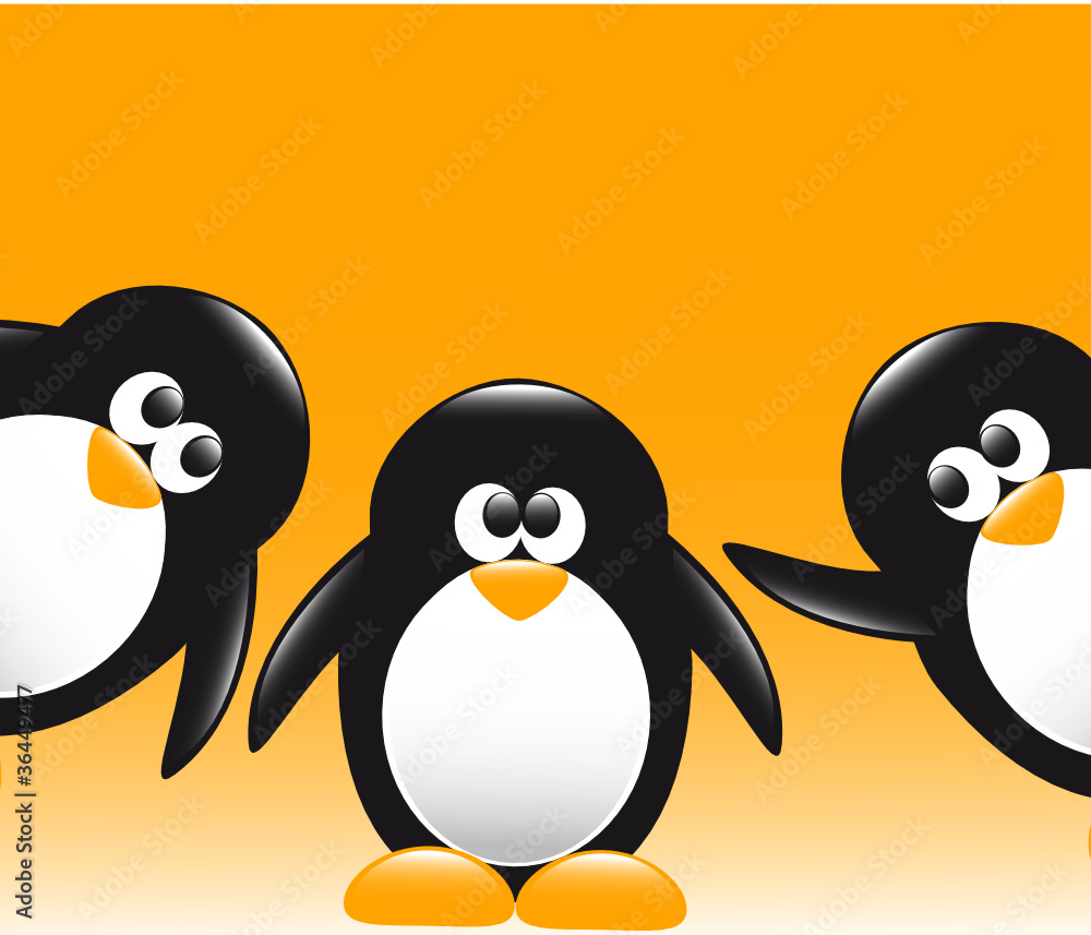 Naklejka premium drei pinguine