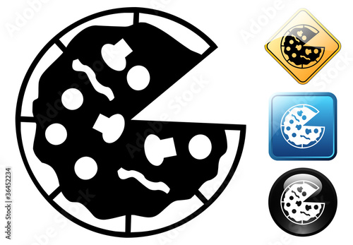 Pizza pictogram and signs