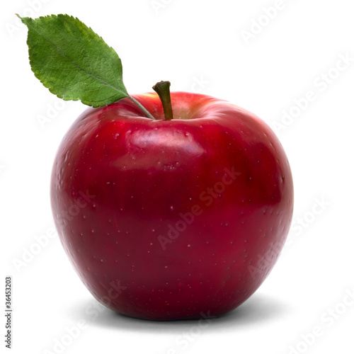 red apple over white background