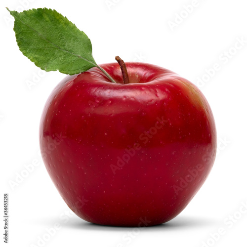 red apple over white background