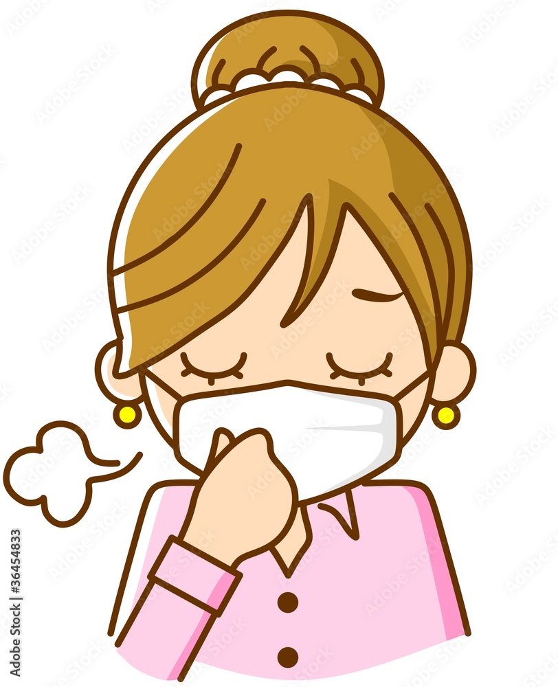 風邪　咳き　イラスト
