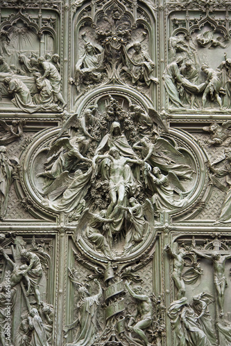 Doors of the cathedral in Milan, Italy