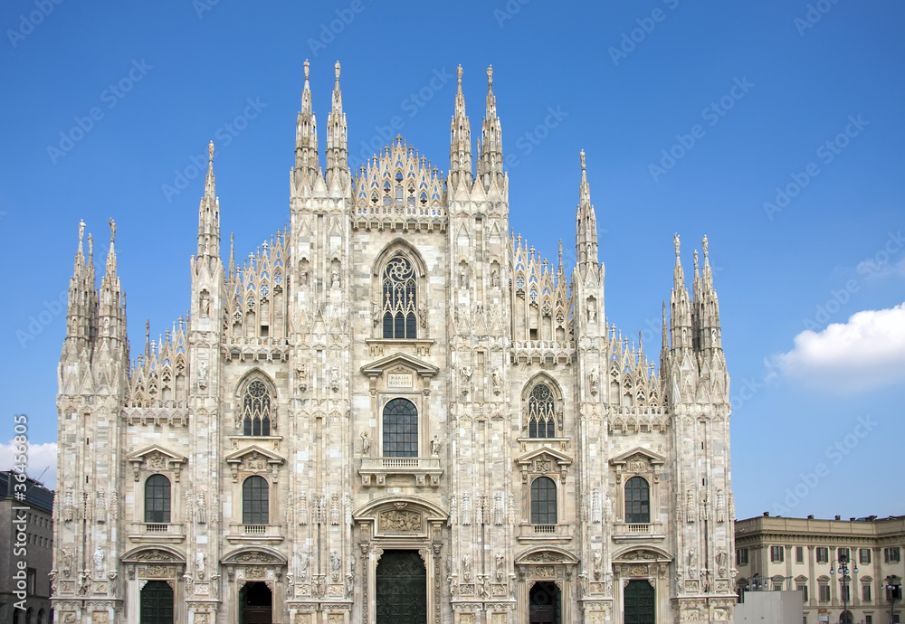 Facade of cathedral in Milan