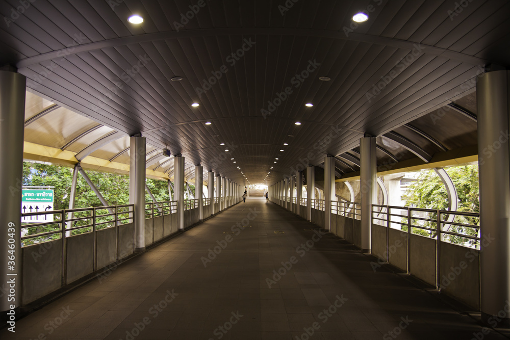 Fototapeta premium The walkway of the skytrain station