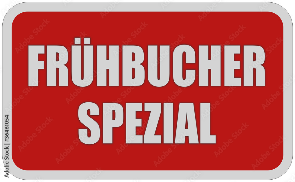 Sticker rot eckig curl oben FRÜHBUCHER SPEZIAL Sticker rot eckig curl oben FRÜHBUCHER SPEZIAL