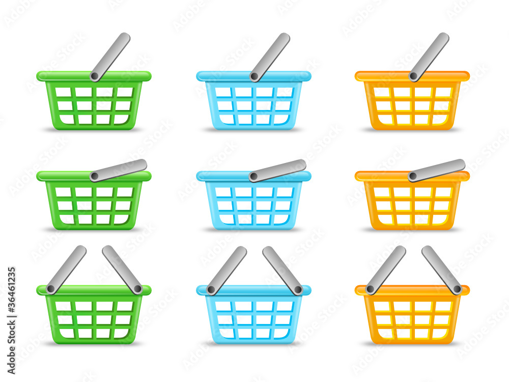 shopping basket icon set shopping basket icon set