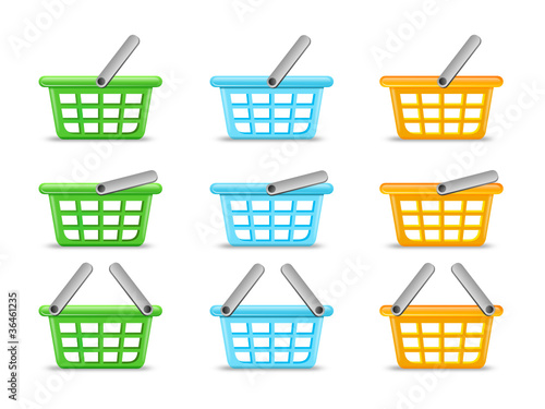 shopping basket icon set