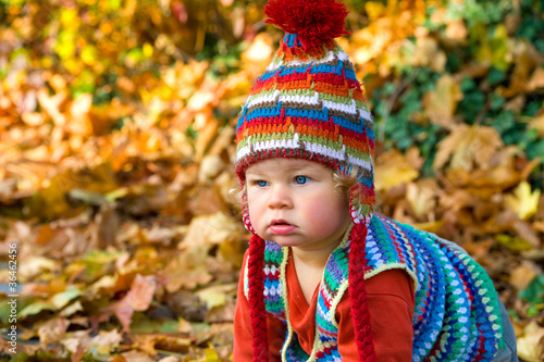 baby is crawling in the fall