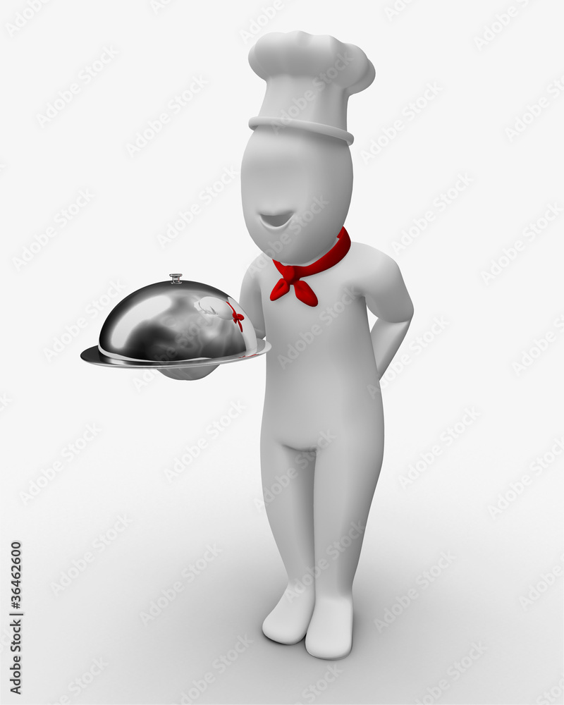 3d Chef served food