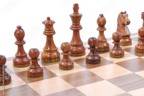 chess pieces on white