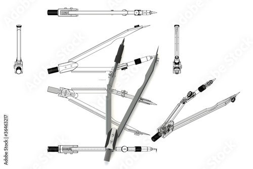 Wallpaper Mural Architectural calipers - compass Torontodigital.ca