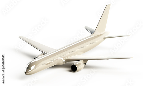 White glossy Boeing 757 aircraft