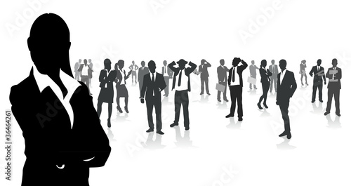 business people group on a world background photo