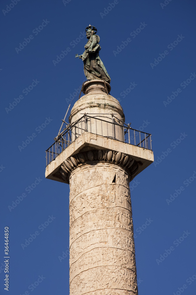 Trajan column or Colonna Traiana in Rome