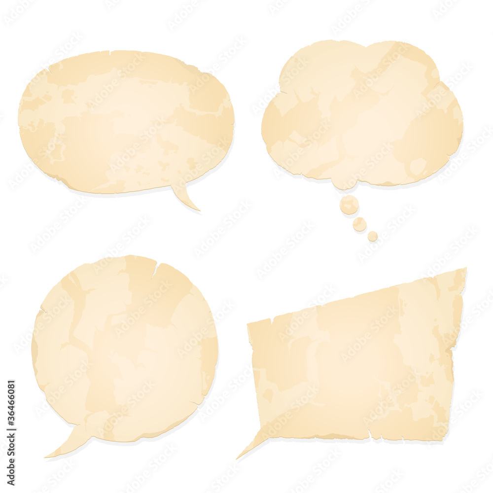speech bubble collection vintage paper