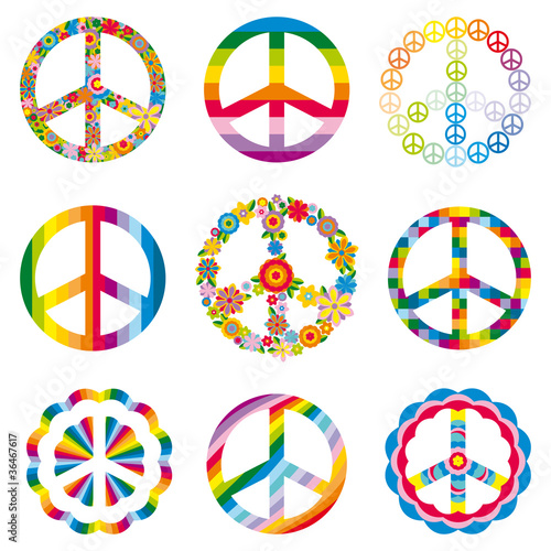 set of peace symbols