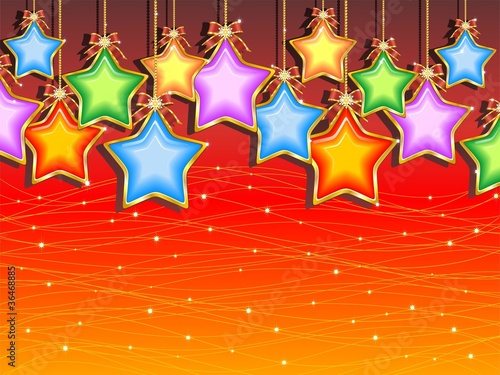 Natale Sfondo di Stelle Colorate-Christmas Stars Background-2