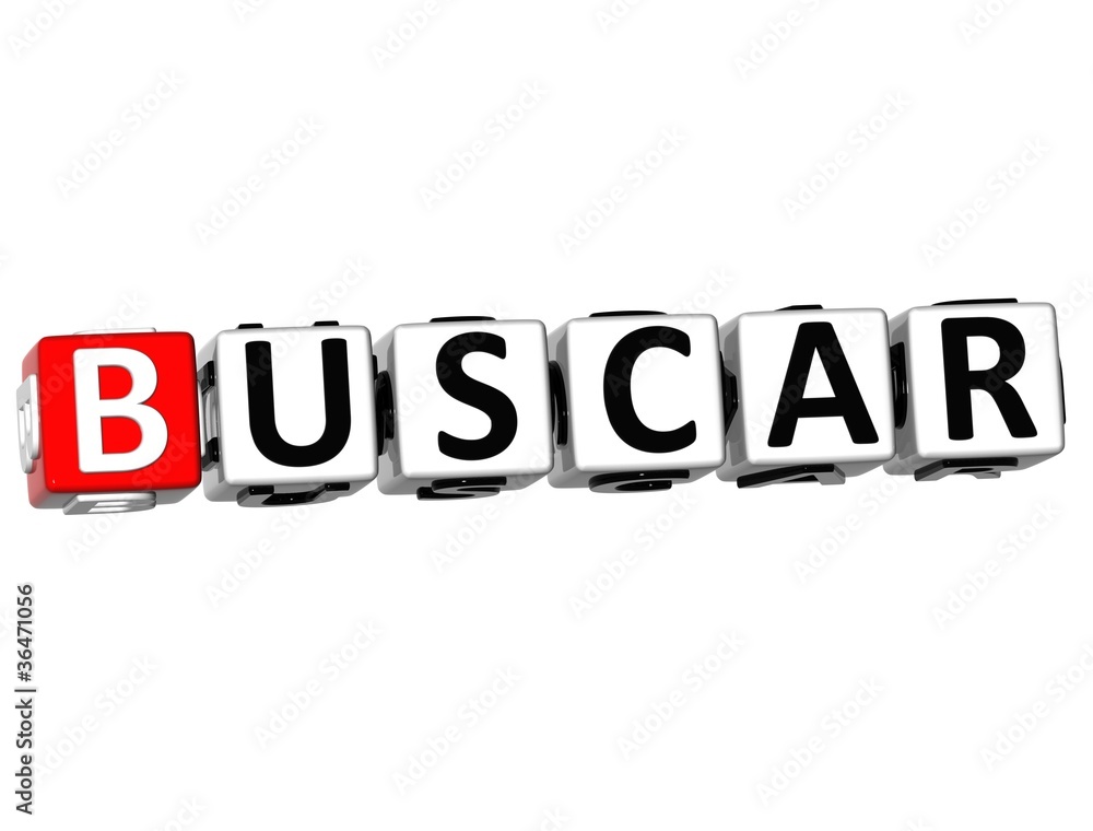 3D Buscar Block Text on white background 3D Buscar Block Text on white background