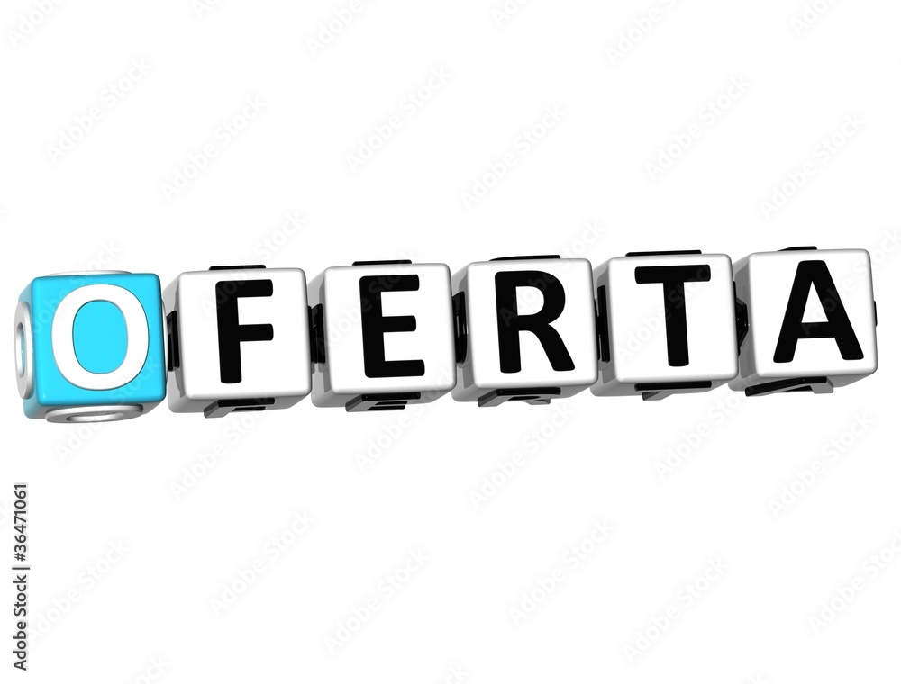 3D Oferta Block Text on white background 3D Oferta Block Text on white background