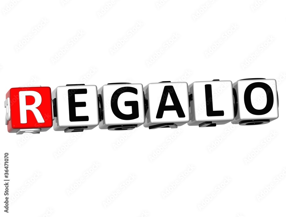 3D Regalo Block Text on white background 3D Regalo Block Text on white background