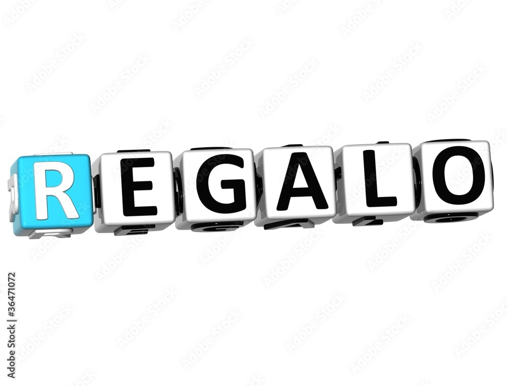3D Regalo Block Text on white background 3D Regalo Block Text on white background